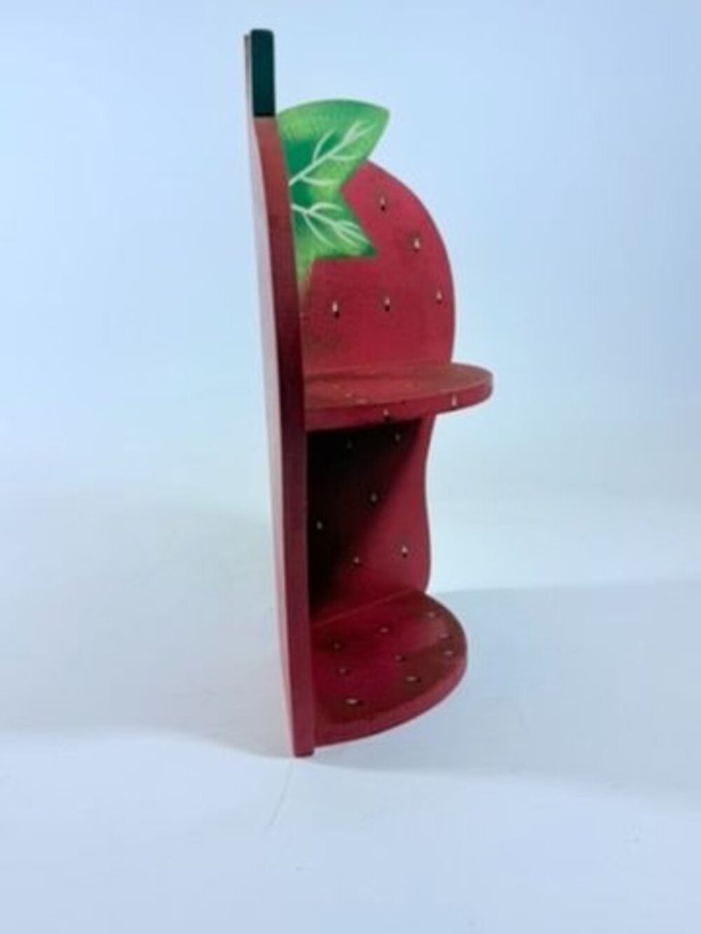 Wall Corner Shelf 90s Strawberry Vintage Wood Hanging Red Hand Painted Farmhouse - Picture 10 of 16